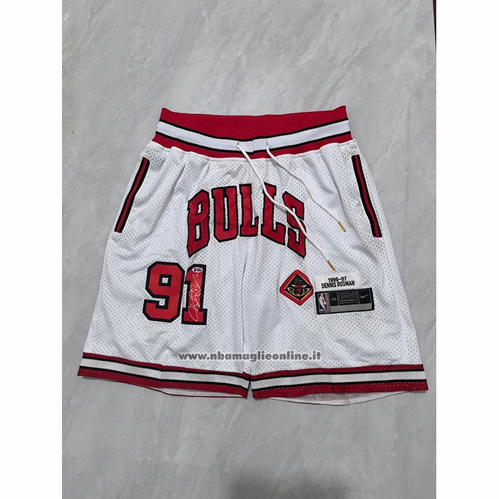Pantaloncini Chicago Bulls Mitchell & Ness Just Don 1996-97 Bianco